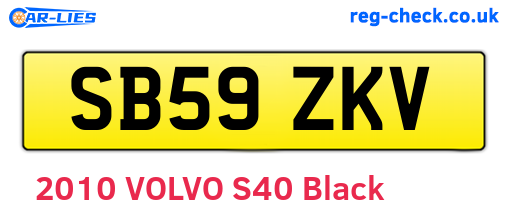 SB59ZKV are the vehicle registration plates.