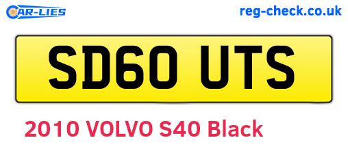 SD60UTS are the vehicle registration plates.