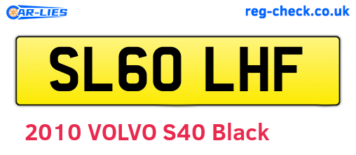 SL60LHF are the vehicle registration plates.