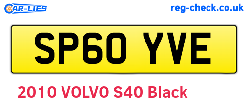 SP60YVE are the vehicle registration plates.