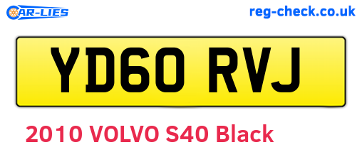 YD60RVJ are the vehicle registration plates.