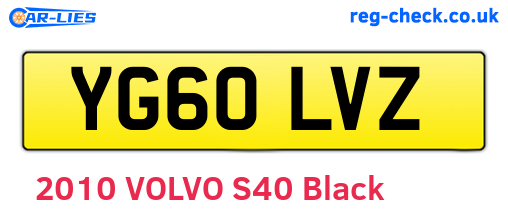 YG60LVZ are the vehicle registration plates.