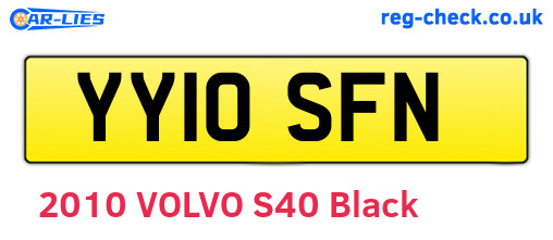 YY10SFN are the vehicle registration plates.