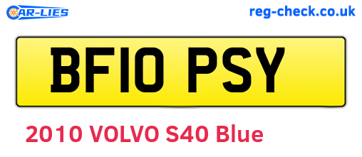 BF10PSY are the vehicle registration plates.