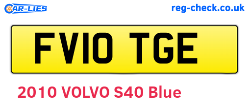 FV10TGE are the vehicle registration plates.