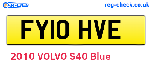 FY10HVE are the vehicle registration plates.