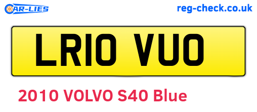 LR10VUO are the vehicle registration plates.