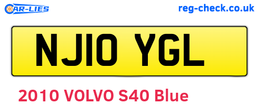 NJ10YGL are the vehicle registration plates.