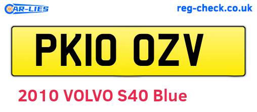 PK10OZV are the vehicle registration plates.