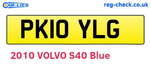 PK10YLG are the vehicle registration plates.