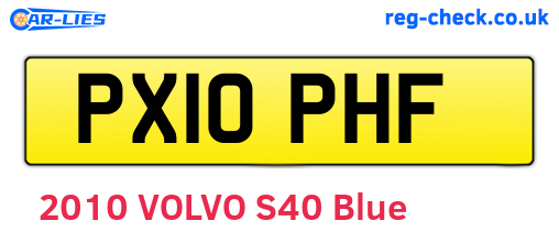 PX10PHF are the vehicle registration plates.