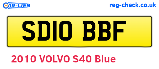 SD10BBF are the vehicle registration plates.