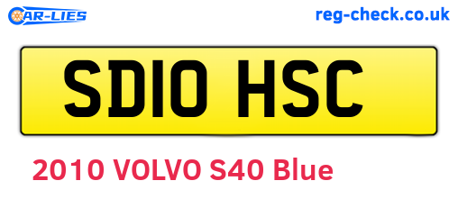 SD10HSC are the vehicle registration plates.