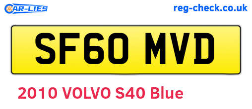 SF60MVD are the vehicle registration plates.