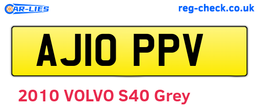 AJ10PPV are the vehicle registration plates.
