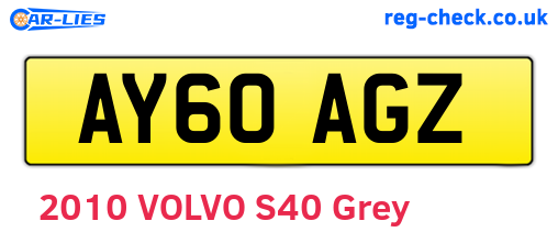 AY60AGZ are the vehicle registration plates.