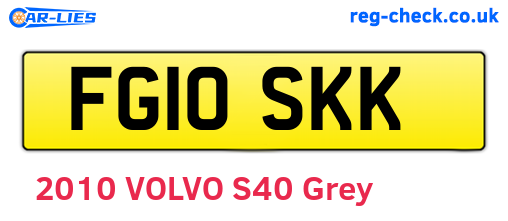 FG10SKK are the vehicle registration plates.