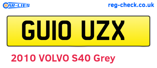 GU10UZX are the vehicle registration plates.