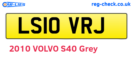 LS10VRJ are the vehicle registration plates.