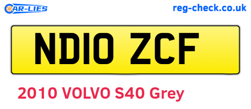 ND10ZCF are the vehicle registration plates.