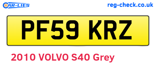 PF59KRZ are the vehicle registration plates.