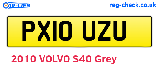 PX10UZU are the vehicle registration plates.
