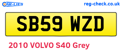SB59WZD are the vehicle registration plates.