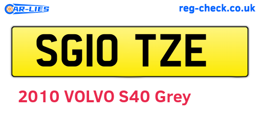 SG10TZE are the vehicle registration plates.
