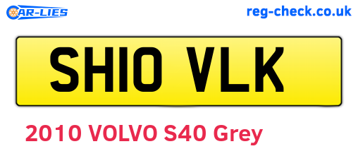 SH10VLK are the vehicle registration plates.