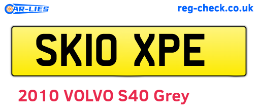 SK10XPE are the vehicle registration plates.