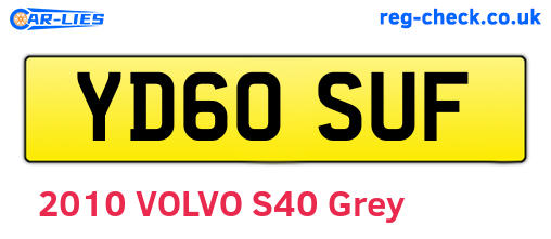 YD60SUF are the vehicle registration plates.