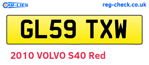 GL59TXW are the vehicle registration plates.