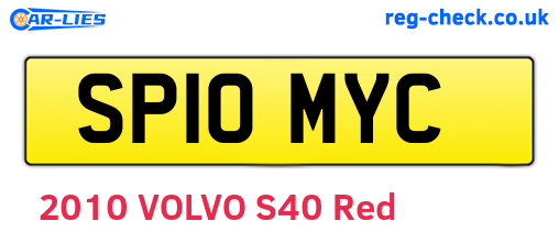 SP10MYC are the vehicle registration plates.