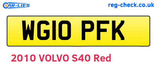 WG10PFK are the vehicle registration plates.