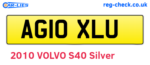 AG10XLU are the vehicle registration plates.