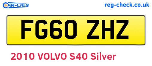 FG60ZHZ are the vehicle registration plates.