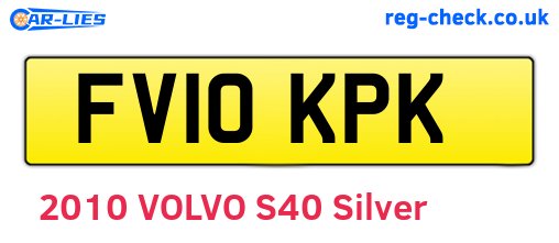 FV10KPK are the vehicle registration plates.