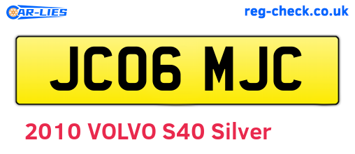 JC06MJC are the vehicle registration plates.