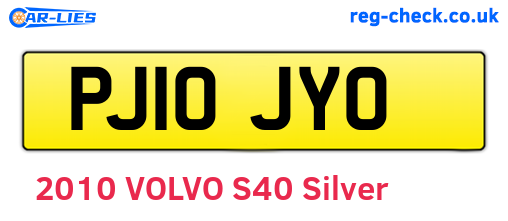 PJ10JYO are the vehicle registration plates.
