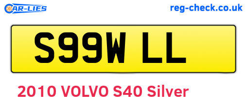 S99WLL are the vehicle registration plates.