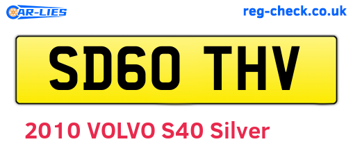 SD60THV are the vehicle registration plates.