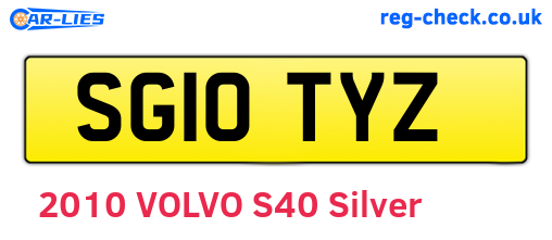SG10TYZ are the vehicle registration plates.