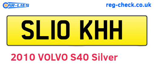 SL10KHH are the vehicle registration plates.