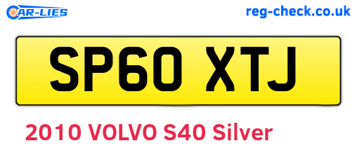 SP60XTJ are the vehicle registration plates.