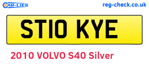 ST10KYE are the vehicle registration plates.