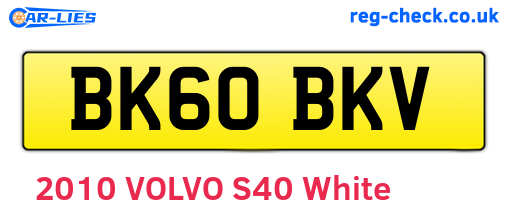 BK60BKV are the vehicle registration plates.