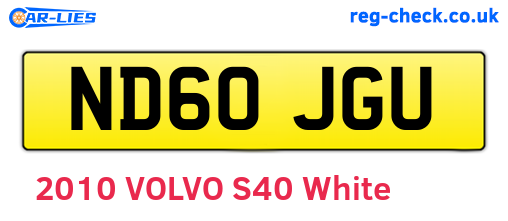 ND60JGU are the vehicle registration plates.