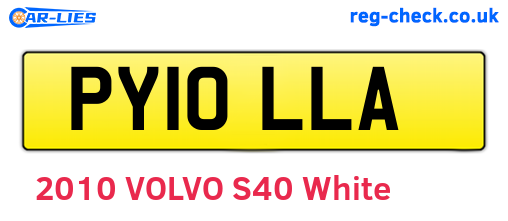 PY10LLA are the vehicle registration plates.