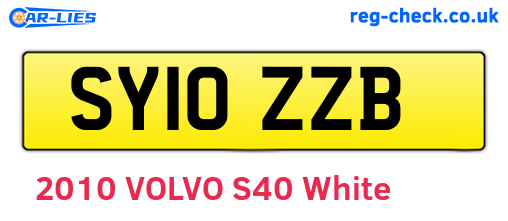 SY10ZZB are the vehicle registration plates.