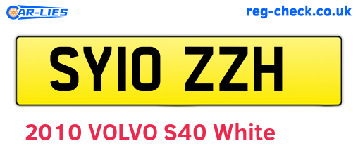 SY10ZZH are the vehicle registration plates.